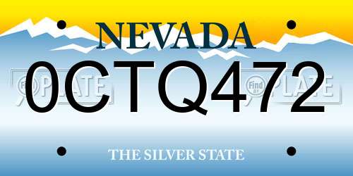 0CTQ472 Nevada License Plate