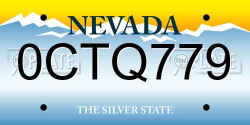 0CTQ779 Nevada License Plate