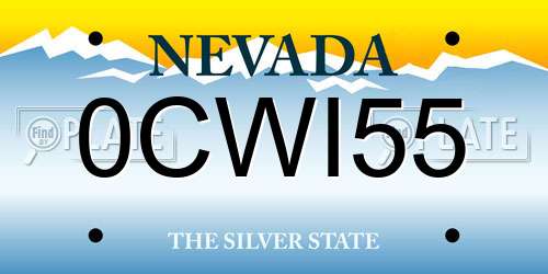 0CWI55 Nevada License Plate