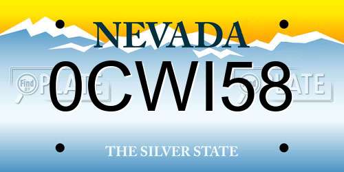 0CWI58 Nevada License Plate