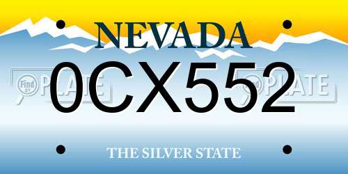 0CX552 Nevada License Plate
