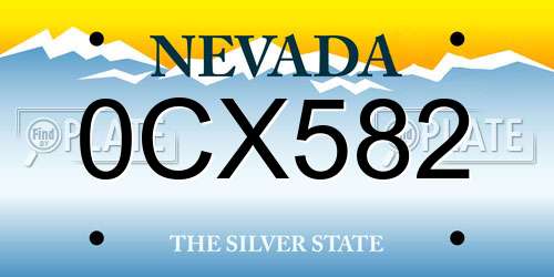 0CX582 Nevada License Plate