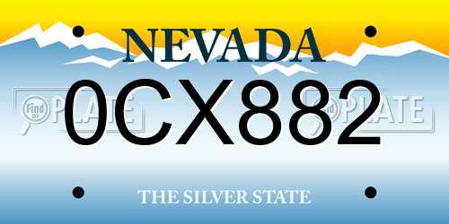 0CX882 Nevada License Plate