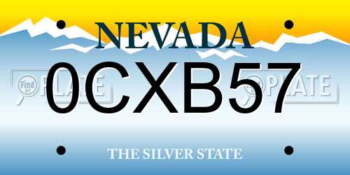 0CXB57 Nevada License Plate