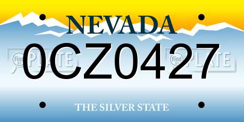 0CZ0427 Nevada License Plate