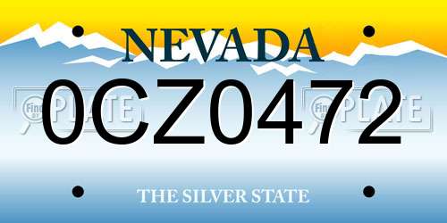 0CZ0472 Nevada License Plate