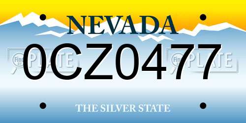 0CZ0477 Nevada License Plate