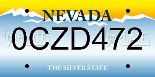 0CZD472 Nevada License Plate