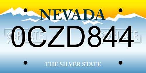 0CZD844 Nevada License Plate