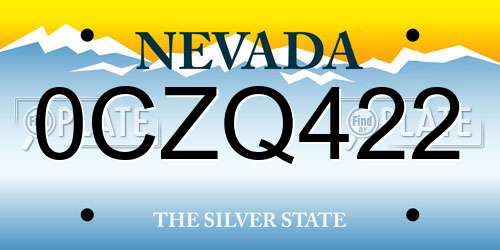 0CZQ422 Nevada License Plate
