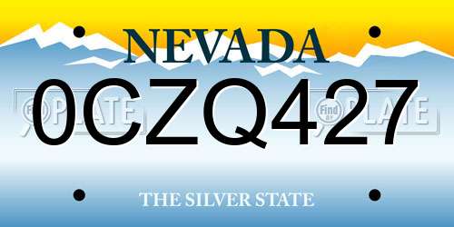 0CZQ427 Nevada License Plate