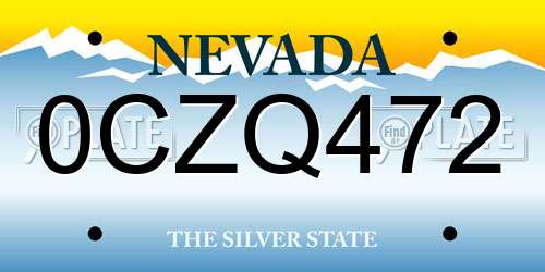 0CZQ472 Nevada License Plate