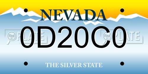 0D20C0 Nevada License Plate