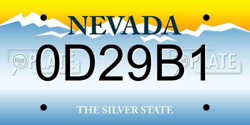 0D29B1 Nevada License Plate