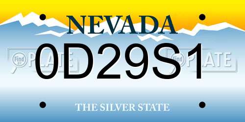 0D29S1 Nevada License Plate