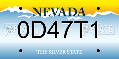 0D47T1 Nevada License Plate