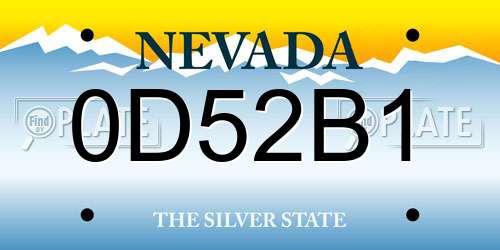 0D52B1 Nevada License Plate