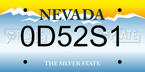 0D52S1 Nevada License Plate