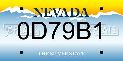 0D79B1 Nevada License Plate