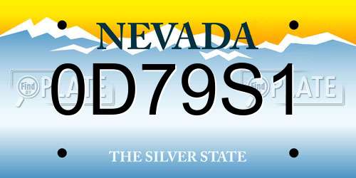 0D79S1 Nevada License Plate