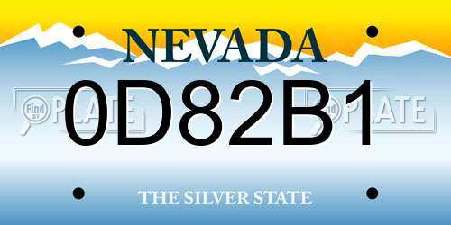 0D82B1 Nevada License Plate