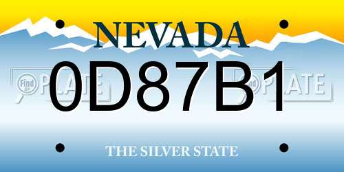0D87B1 Nevada License Plate