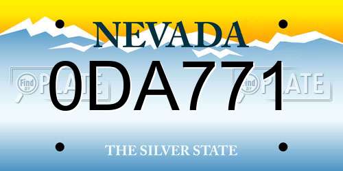 0DA771 Nevada License Plate