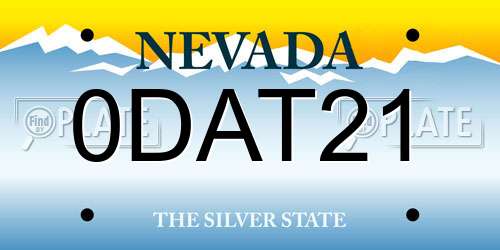 0DAT21 Nevada License Plate