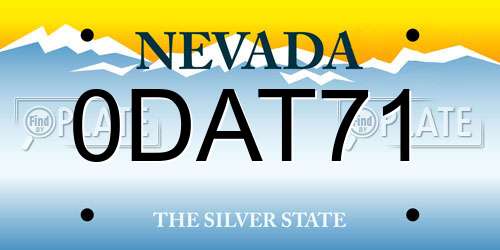 0DAT71 Nevada License Plate