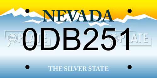 0DB251 Nevada License Plate