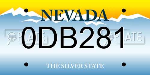 0DB281 Nevada License Plate