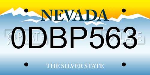 0DBP563 Nevada License Plate