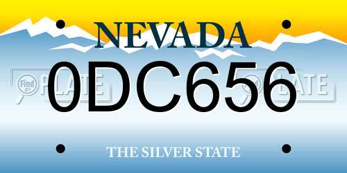 0DC656 Nevada License Plate