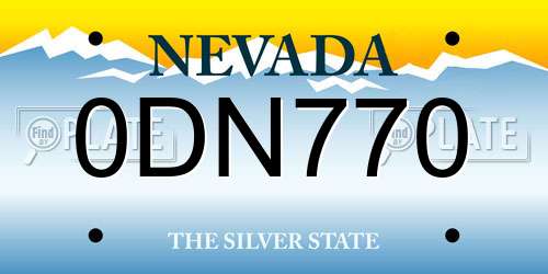 0DN770 Nevada License Plate