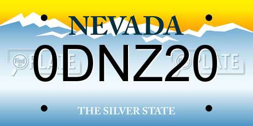 0DNZ20 Nevada License Plate