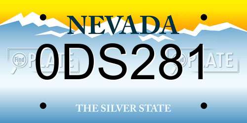 0DS281 Nevada License Plate