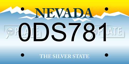 0DS781 Nevada License Plate