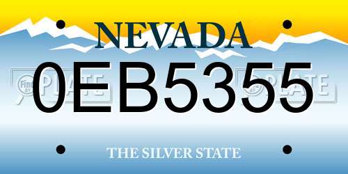 0EB5355 Nevada License Plate