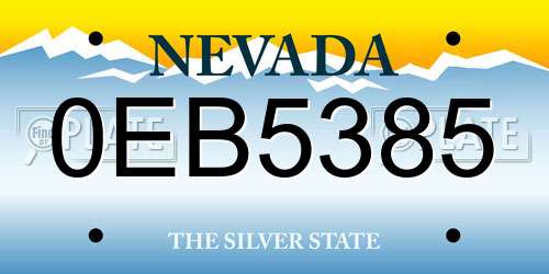0EB5385 Nevada License Plate
