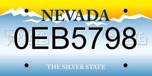 0EB5798 Nevada License Plate