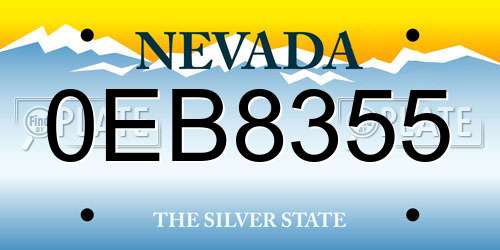 0EB8355 Nevada License Plate