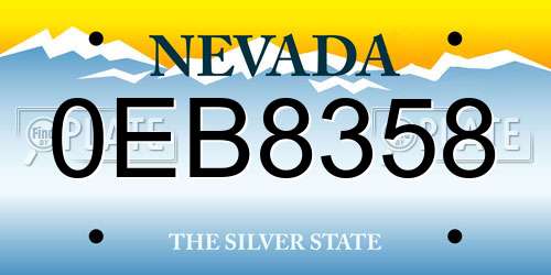 0EB8358 Nevada License Plate