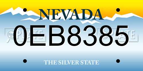0EB8385 Nevada License Plate