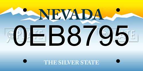 0EB8795 Nevada License Plate