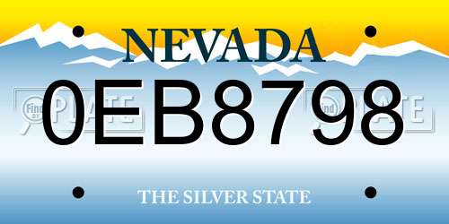 0EB8798 Nevada License Plate