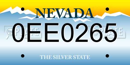 0EE0265 Nevada License Plate