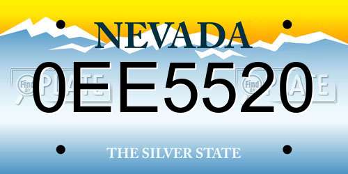 0EE5520 Nevada License Plate