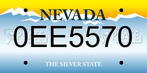 0EE5570 Nevada License Plate