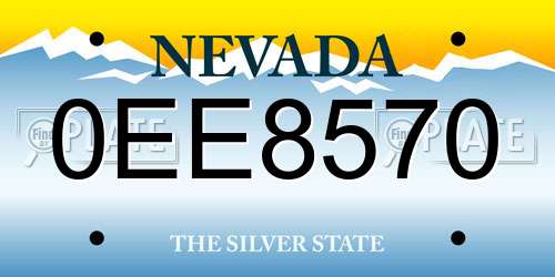 0EE8570 Nevada License Plate
