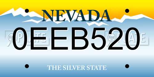 0EEB520 Nevada License Plate
